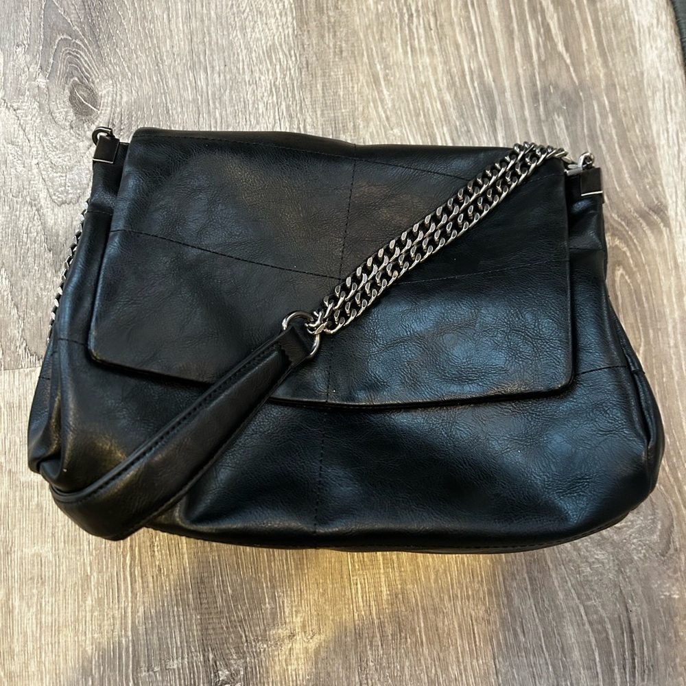 Zara black chain purse